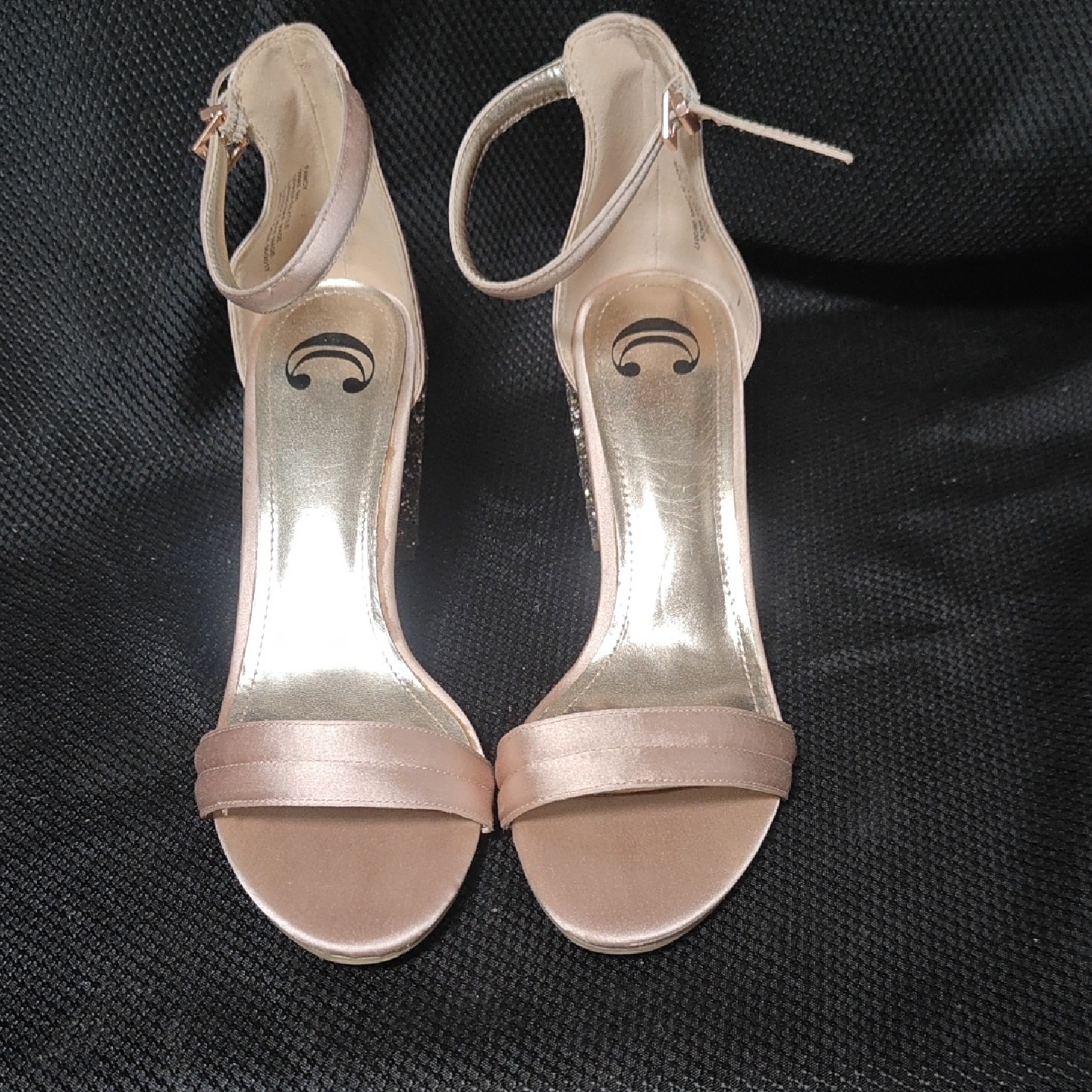 Elegant Nude Ankle Strap Heels